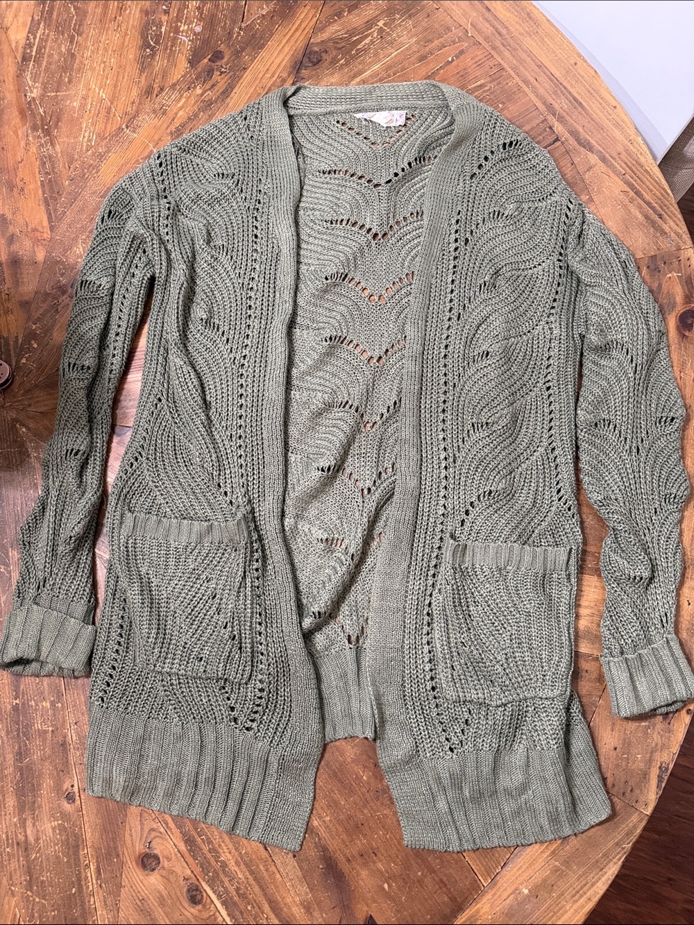 Pink Republic Olive Open-Front Knit Cardigan